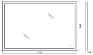 Зеркало BelBagno с LED-подсветкой и сенсорным управлением SPC-GRT-1200-800-LED-TCH